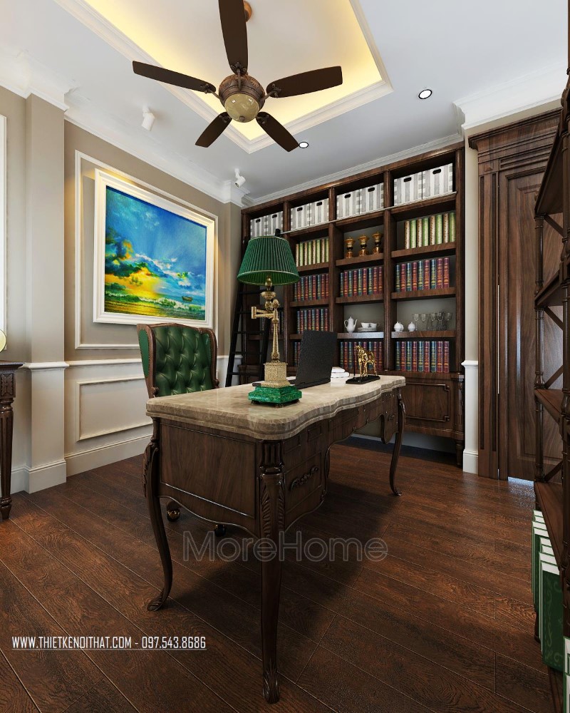 Thiết kế biệt thự gỗ óc chó tân cổ điển Thiết kế biệt thự gỗ óc chó tân cổ điển