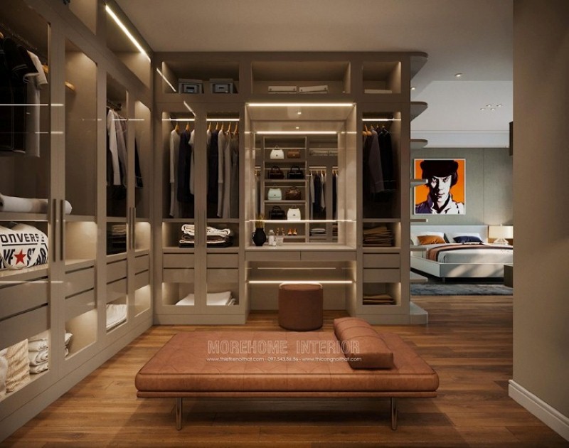 Sắp xếp nội thất phòng ngủ master liền phòng thay đồ đang trở thành xu hướng ấn tượng thiết kế thi công nội thất cao cấp
