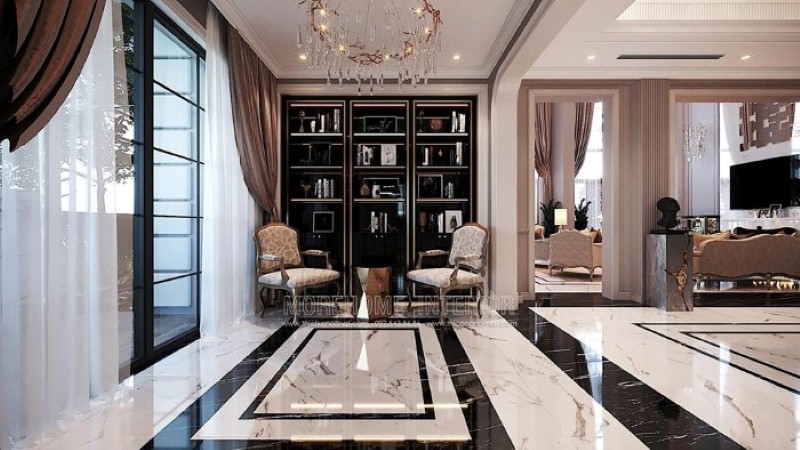 Kệ trang trí để sách, đồ lưu niệm đẹp cho biệt thự, nhà phố. thiết kế thi công nội thất cao cấp