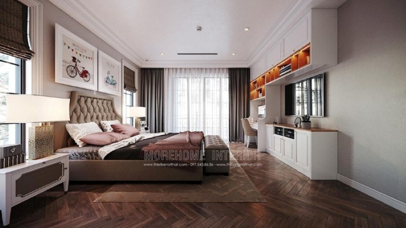 Sắp xếp nội thất phòng của con đẹp, sang trọng nhưng không kém nét sinh động, đáng yêu. thiết kế thi công nội thất cao cấp