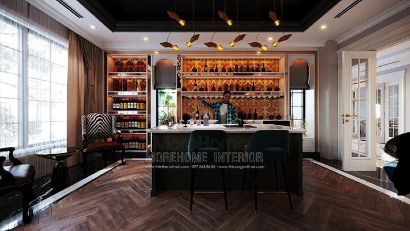 Quầy bar tại nhà đẹp sang trọng cho biệt thự, nhà phố. công ty thiết kế nội thất cao cấp