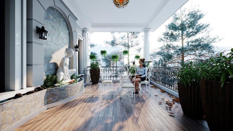 Sắp xếp không gian thư giãn khu vực ngoài trời đẹp, sang trọng, phong thủy cho nhà phố, biệt thự. thiết kế thi công nội thất biệt thự cao cấp