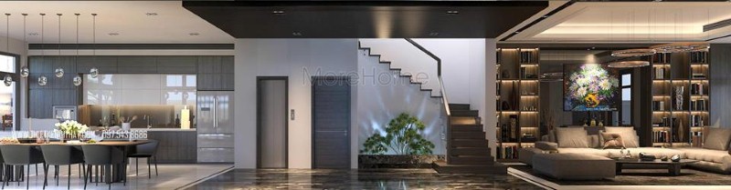 Thiết kế nhà vệ sinh gầm cầu thang, tiểu cảnh độc đáo tạo góc nhìn ấn tượng cho phòng khách liền bếp biệt thự, nhà phố. thiết kế thi công nội thất cao cấp