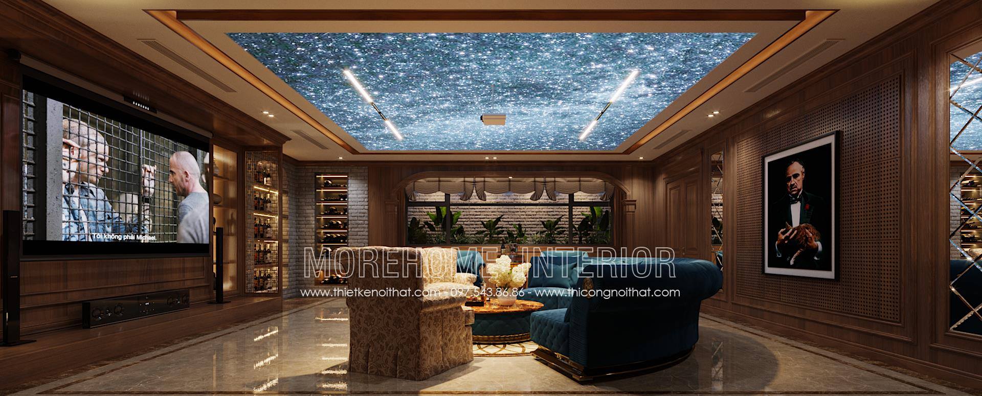 Sofa tân cổ điển đẹp cho tầng hầm biệt thự Sofa tân cổ điển