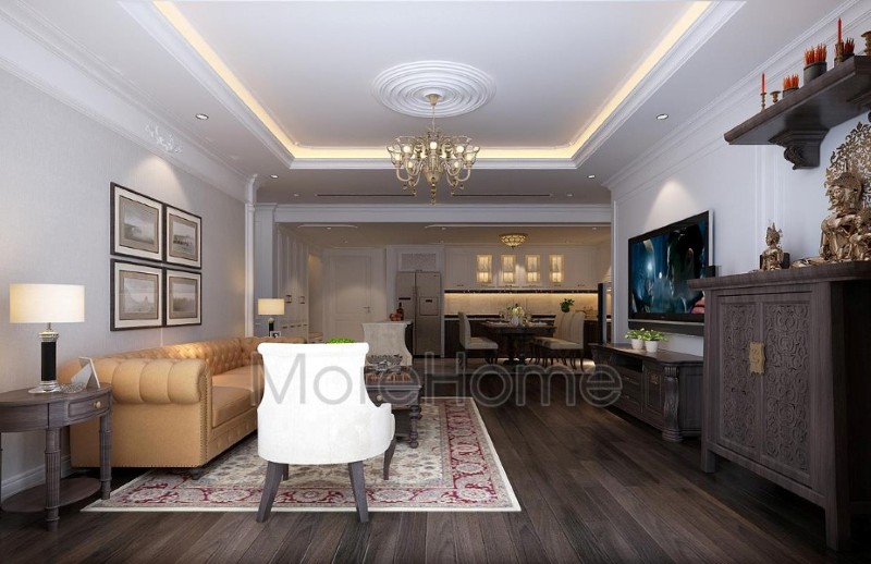 Bộ sofa gỗ tự nhiên được coi là điểm nhấn của không gian tiếp khách sang trọng và đẳng cấp Sofa tân cổ điển