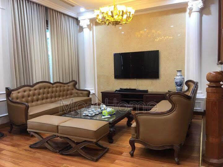 Sản xuất, bàn giao Sofa tân cổ điển đẹp gỗ tự nhiên óc chó, bọc da thật nhập khẩu cao cấp tại chung cư Park Hill, Hà Nội Xưởng sản xuất sofa đẹp tại hà nội