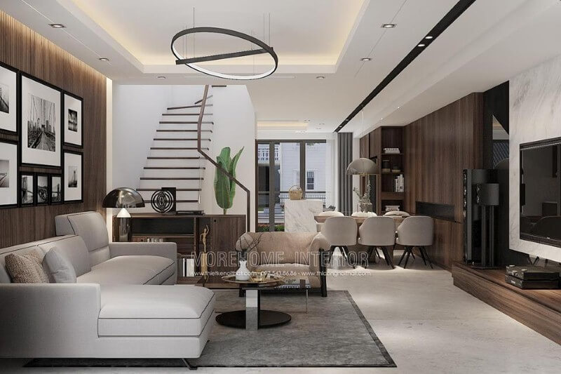 Bố trí nội thất phòng khách liền phòng ăn đẹp hiện đại cho chung cư, biệt thự, nhà phố, nhà liền kề. Thiết kế nội thất phòng khách