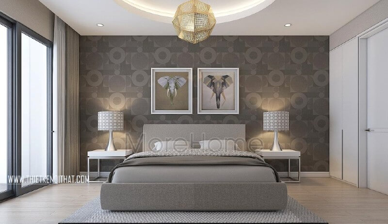 Mẫu giường ngủ hiện đại chung cư được coi như là điểm nhấn ấn tượng