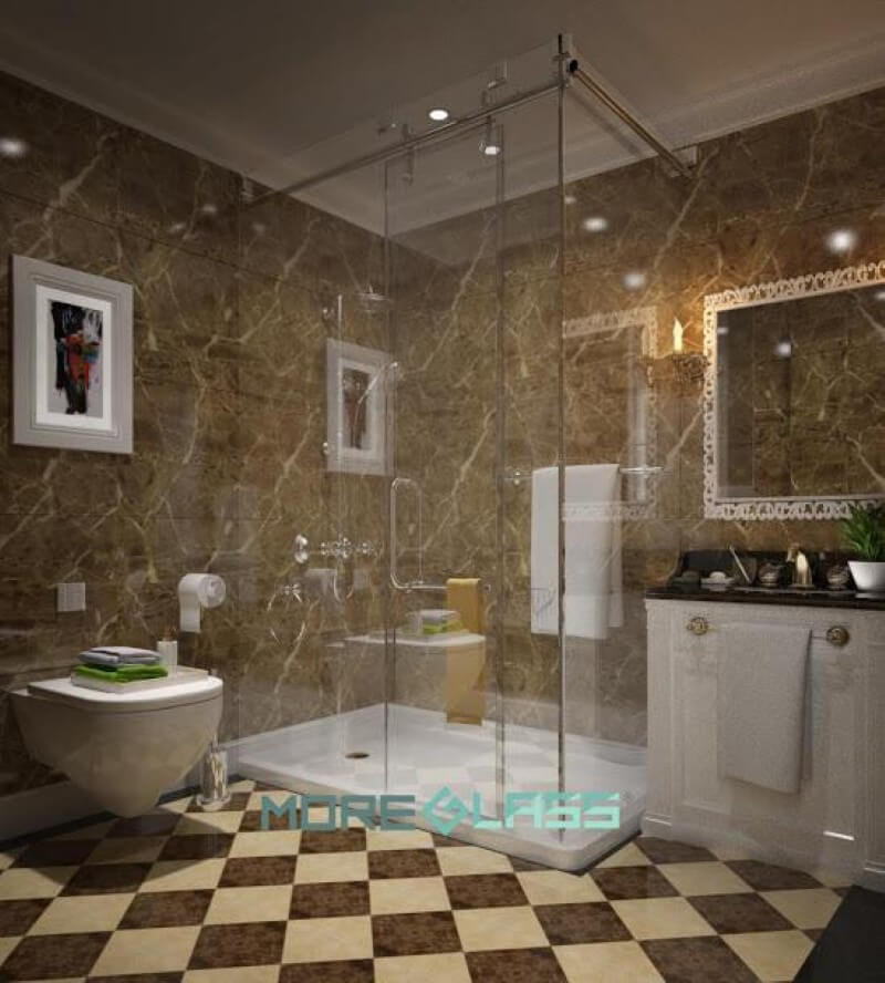 Lắp đặt vách kính phòng tắm đứng cửa lùa sang trọng cho biệt thự, nhà phố. Mẫu vách kính phòng tắm đứng đẹp