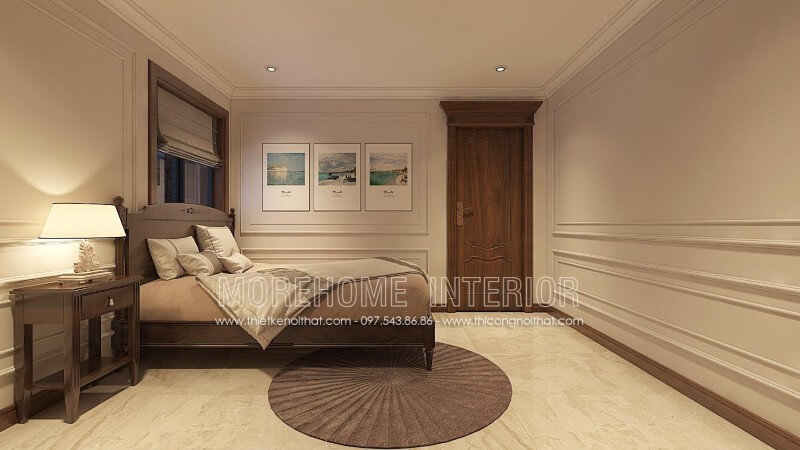 Mẫu thiết kế giường ngủ trẻ em gỗ óc chó đẹp, kiểu dáng tân cổ điển đơn giản thiết kế nội thất gỗ óc chó