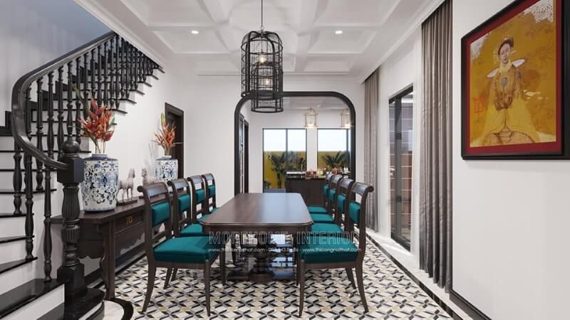 Kệ gỗ có thể được sử dụng để làm nên sự sang trọng cho phòng ăn của bạn.