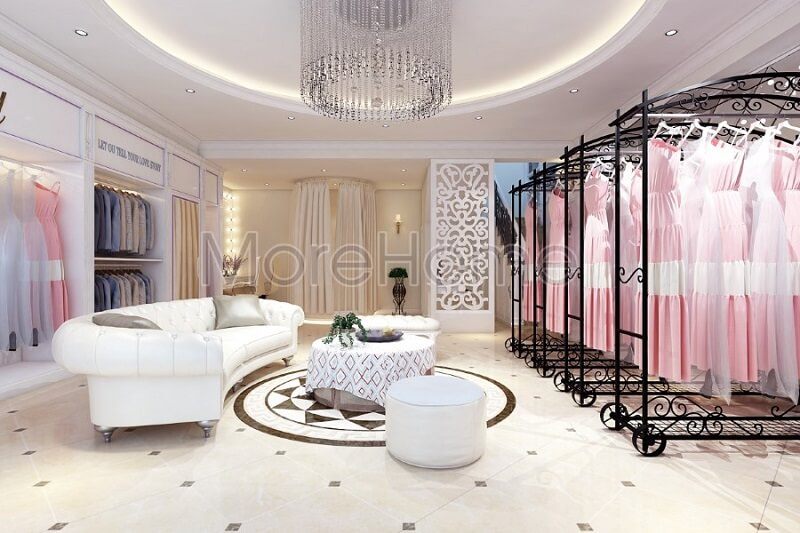 Showroom áo cưới Calla Lily Vũng Tàu có thiết kế đẹp, cách bố trí nội thất hợp lí và hài hòa.