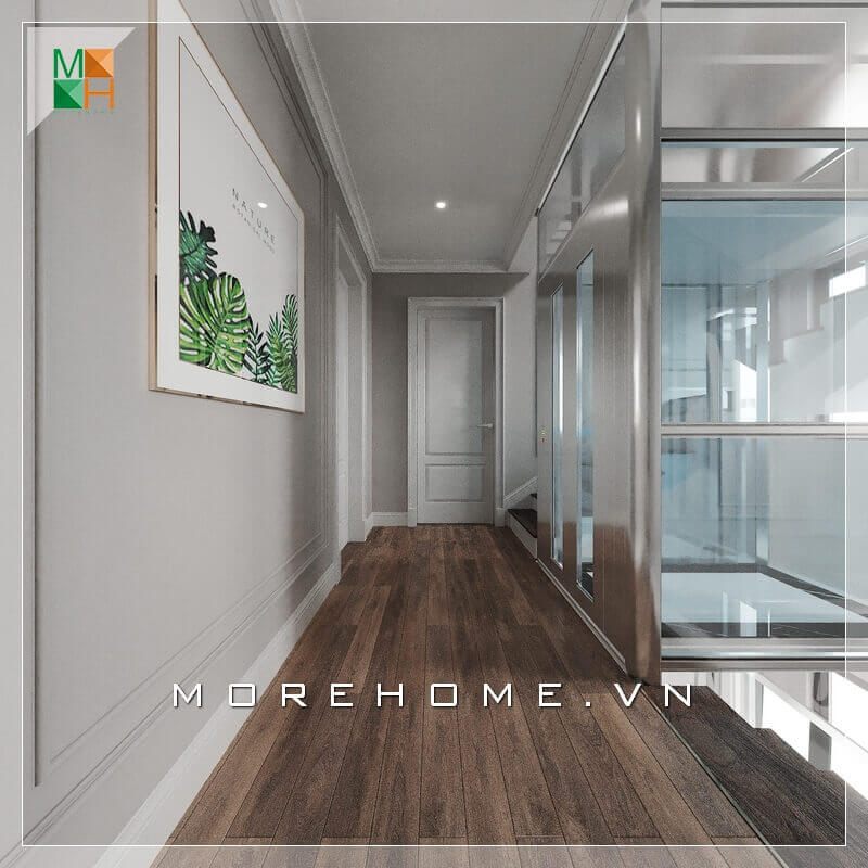 Mẫu thiết kế thang máy các mặt đều bằng kính rất tinh tế và đẹp, giúp căn nhà trở nên tiện nghi và sang trọng hơn.